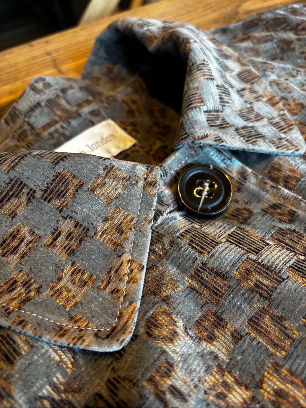 Statement Jacquard Leopard Animal Check Velvet Textured Brocade Jacket Blazer